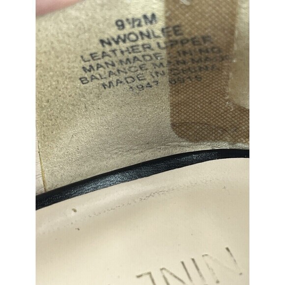 Nine West NWONLEE Women's Size 9.5 Black Leather Flat Pointed Toe Classic Shoes - Picture 10 of 12